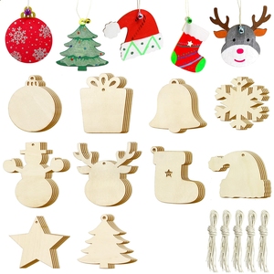 10 Piezas de Adornos Navideños de <span class=keywords><strong>Madera</strong></span> sin Terminar, 10 Formas, <span class=keywords><strong>Rodajas</strong></span> de <span class=keywords><strong>Madera</strong></span> en Blanco para Manualidades, Decoración de Árbol de Navidad, Reno, Muñeco de Nieve, Estrella - Product Image 1