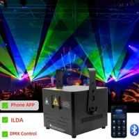 Projecteur laser RGB 10W APP ILDA DMX512 pour animation, motifs, logo, texte, lumière de scène pour DJ, discothèque, événements, spectacles