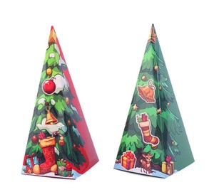 Nuova Scatola Triangolare di Lusso per Caramelle Natalizie 2026, Confezione Regalo in Carta Kraft a Forma Piramidale per Matrimoni e Feste - Product Image 3