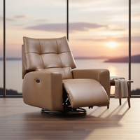 Fauteuil inclinable électrique moderne en cuir véritable à gravité zéro, pivotant, pour hôtel et villa - Vente en gros ODM