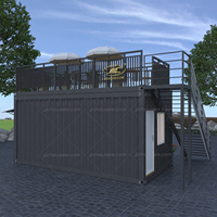 Portable mobile de luxe en acier verre self-service maison d'emballage centre commercial café bar 40ft conteneur