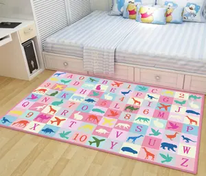 Anti Skid Baby Alphabet Mat Floor Pink Kids Rug Mats Educational