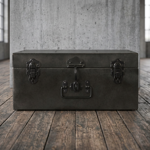 Caja de Metal Galvanizado Negra Estilo Art Deco de Chaman India - Product Image 3