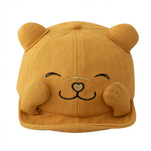 Bonito gorro de bebé coreano para primavera y otoño, gorro de protección <span class=keywords><strong>solar</strong></span> para niños súper adorable, gorro de sol tejido - Product Image 1