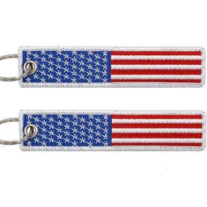 Llavero Personalizado con Bandera Americana Bordada en Tela para el 4 de Julio, Día de los Caídos, Regalos para Veteranos, EE. UU. - Product Image 1