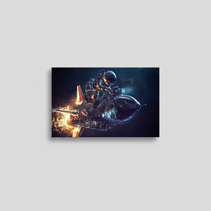 Personalized Astronaut Canvas Art: Space Wall Decor, <b>Gold</b> <b>Frame</b>,WRAPPED CANVAS - Product Image 2