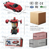 AiJH 27MHz Rc Robot Car Toys 1:18 Remote Control Carro De Control Remoto One Button Rc Deformation Car