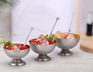 Cuenco de acero inoxidable para postres, ensalada de frutas, Sundae, platos fríos, aperitivos, taza de helado de Metal para el hogar, restaurante, uso en la cocina - Product Image 3