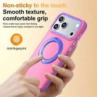 Étui magnétique givré mat en TPU+PC style Ins avec anneau pour iPhone 17 Pro/18 Pro Max, protection d'objectif, cadre métallique pour appareil photo, emballé