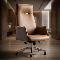 Chaise de bureau exécutive moderne en cuir, confortable, dossier haut, hauteur réglable, roulettes, anti-moisissure, grande stabilité