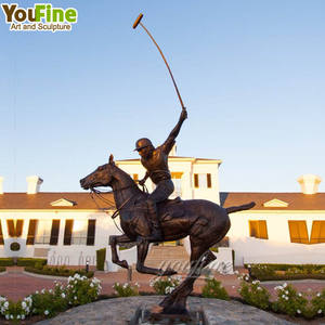 รูปปั้นทองสัมฤทธิ์สำหรับผู้เล่นโปโลงานศิลปะธีมกีฬาขี่ม้าสไตล์คลับเฮาส์หรือรีสอร์ทสุดหรู - Product Image 4