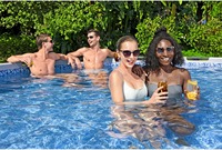 Piscina Rectangular Plegable Familiar EIGFOH de 15 Pies de Diámetro, Estructura Metálica Resistente, Revestimiento de PVC Resistente a Químicos, Ecológica