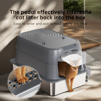 XXL Bac à litière en plastique pour chat en acier inoxydable écologique Grande conception Durable Caractéristiques durables Capacité SUNHUI SH2830 65L