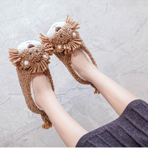 Aslan dekorasyon Terry polar astar balerin terlik ile kadınlar için toptan yumuşak bale tarzı terlik - Product Image 3