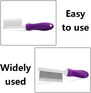 Peine para Mascotas NiBao, de Acero Inoxidable, con Dientes Largos y Cortos, para Perros y Gatos, para el Cuidado y la Limpieza - Product Image 4