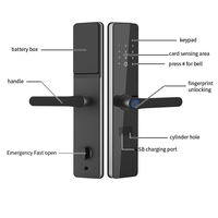Serrure de porte numérique RFID pour appartement Handaily, cylindre intelligent biométrique, empreinte digitale, mot de passe, serrure de porte intelligente Wifi, application Tuya