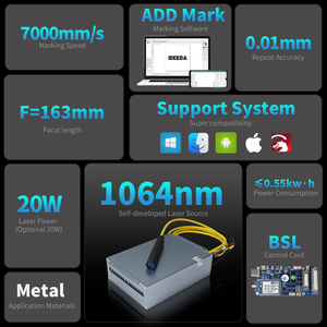Máquinas de Grabado Láser Mini de 20W 30W, Máquina de Marcado Láser Portátil de Fibra 3D a Color para Metal - Product Image 2