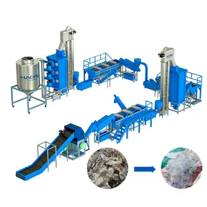 Planta automática de pellets de PET reciclado con componente de motor central Lavadora trituradora de botellas de desecho de reciclaje de plástico PET