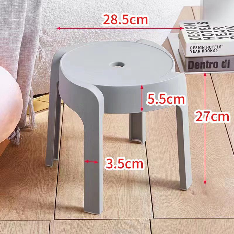 Cyclone-shaped low stool - Nordic gray - 27cm high