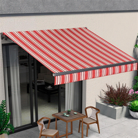 Auvent rétractable de style rayé au design moderne pour la maison, auvent rétractable pour patio, protection solaire