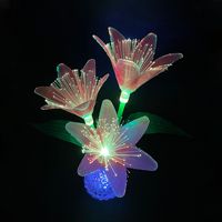 Lumière de table en fibre optique LED à changement de couleur 7 couleurs, étanche IP65, fonctionne avec une batterie ou une charge USB, décoration pour mariage, fleur de lys