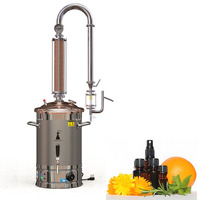 Distillateur d'huiles végétales organiques 20L 30L 65L en acier inoxydable avec tour en cuivre pur et extracteur d'huiles essentielles électrique