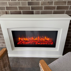 Soporte de TV Tradicional Independiente con Chimenea Eléctrica, Llama y Calor Ajustables, para Decoración Rústica - Product Image 4