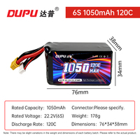 Batterie Lipo DUPU 4S 6S 1050mAh 120C en graphène avec connecteur XT60 pour drone FPV, hélicoptère, avion