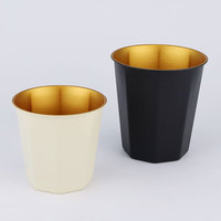 Seau à glace octogonal en acier inoxydable 304 de style coréen pour restaurants et bars, capacités 0,7/1,1/1,7L, seau à snacks