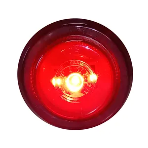 SCALARE 2 polegadas rodada Red truck LED lado marcador de luz da lâmpada para caminhões reboque rv ônibus