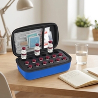 Étui de voyage portable en EVA pour insuline, doublure moulée sur mesure, fermeture éclair étanche, antichoc, écologique, étui pour flacons de 10 ml