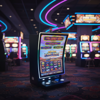 Vente de borne d'arcade verticale à écran tactile incurvé, machine de jeu d'adresse avec garantie d'un an, fabrication anglaise, en métal