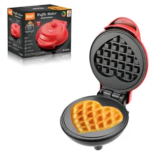 RAF neue Mini-Waffelmaschine Herzformmaschine Frühstück Waffelmaschine mit LED-Licht