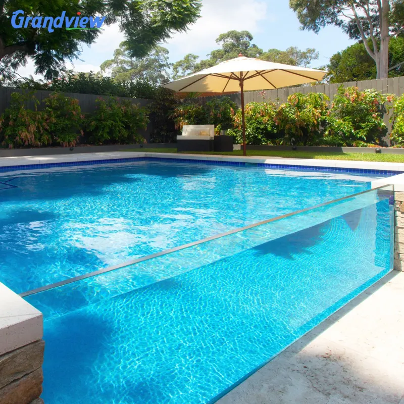 Grandview grande piscine rectangulaire en fibre de verre extérieur panneau acrylique transparent piscine