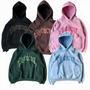 Customized Streetwear Cropped Men's Half Zip Fleece <b>Hoodies</b> Boxy Fit Oversized Embossed Digital Plain Dyed <b>Gothic</b> Color Blocking - Product Image 1