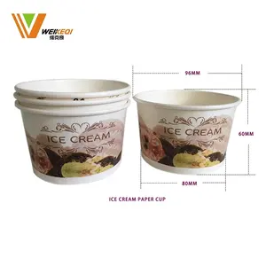 Productos desechables biodegradable Impresión logotipo helado cubo papel helado taza tazón