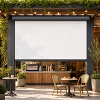 Store enrouleur extérieur silencieux et résistant au vent, programmable, avec fermeture éclair, pour terrasse et balcon d'hôtel