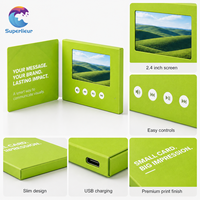 Superlieur Brochure vidéo LCD 2.4 pouces Résolution 320x240 Prise en charge MP4/AVI-Personnalisable pour les cadeaux d'affaires Mariages Publicité