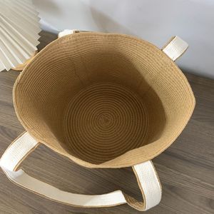 Sac à main en paille tressée pour femme, grande capacité, sac fourre-tout en papier tissé, pochette à cosmétiques, sac à bandoulière décontracté pour l'été et la plage - Product Image 4