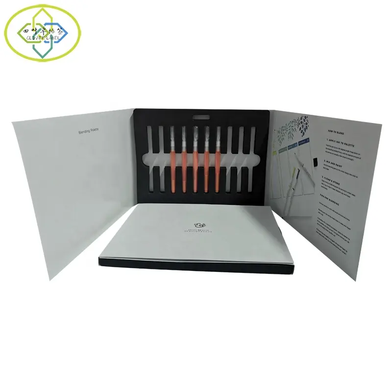 Benutzer definierte Farbpinsel-Stift box Bedruckte Bronzing-Goldfolie mit EVA-Papierbox-Verpackung.