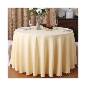 Mantel redondo de poliéster para boda, mantel blanco de lujo para boda, banquete, restaurante, 132 ", 120", 360 CM, 260