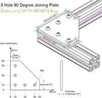 Support d'angle en aluminium extrudé 2020, quincaillerie extrudée, plaque de jonction en forme de L, fente en T de 20 mm, connecteur noir, accessoires