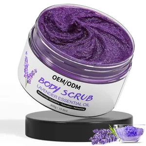 Scrub per il corpo schiarente per la pelle con etichetta personalizzata Scrub esfoliante e sbiancante per il corpo alla lavanda OEM