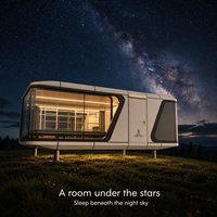 Capsule spatiale de luxe préfabriquée avec verre panoramique isolant - Pod de glamping mobile préfabriqué pour station de montagne
