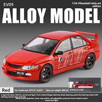 Modèle de voiture en alliage JLF 1:24 EVO9 Latte Art, jouet pour enfants, modèle de voiture en métal décoratif de collection, modèle de voiture de sport avec son et lumière