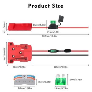 动力轮适配器兼容密尔沃基 18V 电池 <span class=keywords><strong>M</strong></span>-18 电源转换套件，带开关和保险丝，适用于骑乘玩具车和 DIY - Product Image 3