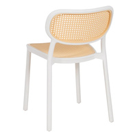 Chaise de café moderne empilable en polypropylène vert style rotin