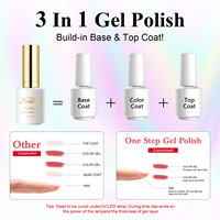 Ensemble de manucure et pédicure en résine naturelle, séchage rapide et longue durée, 15ml, 3 en 1, vernis à ongles en gel en une étape, vente en gros