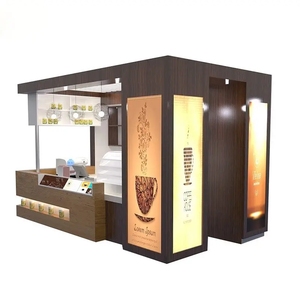 Quiosco de Café Portátil de Madera Funroad para Interiores y Exteriores, Exhibidor de Bebidas Móvil para Centros Comerciales y Tiendas en Interiores y Exteriores - Product Image 2
