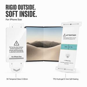 Protection d'écran avec kit d'installation pour <span class=keywords><strong>iPhone</strong></span> Duo, ensemble en verre trempé et TPU, support d'installation facile, vente en gros - Product Image 6